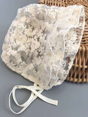 1 pieza Gorro de corte adorable para bebé bordado con flor de poliéster para el verano, día de San Valentín