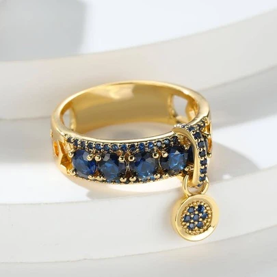 Vanel 1入組復古經典圓形吊墜戒指,奢華女士首飾類,禮品為妻子,派對禮物