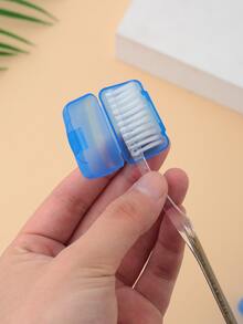 5入組/批便攜牙刷頭套殼套適合旅行遠足野營刷帽子殼套牙刷盒支撐浴室配件 - 藍色 - 查看 4