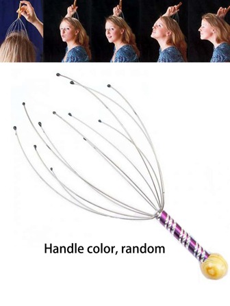 1入組,隨機色,頭皮按摩器,手持頭按摩產品,抓扒工具適用於深的鬆弛,頭髮刺激和減壓