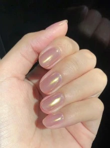 Bột nghệ thuật làm móng tay màu vàng ngọc trai trên nghệ thuật làm móng tay lấp lánh bụi ma sát hiệu ứng gương trang trí làm móng - Vàng - Xem 6