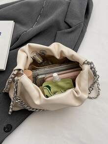 Túi Đeo Vai & Đeo Chéo Thời Trang Mới Thiết Kế Xếp Ly - Màu be - Xem 3