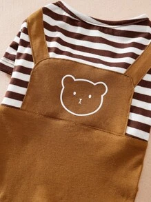 1入組背帶熊設計寵物狗衣服適合春天和秋天 - 棕色 - 查看 5