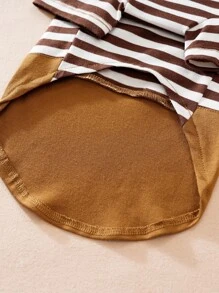 1入組背帶熊設計寵物狗衣服適合春天和秋天 - 棕色 - 查看 7