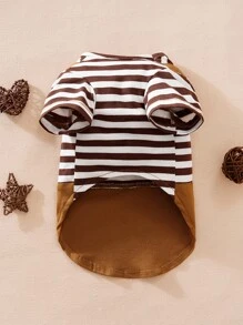 1入組背帶熊設計寵物狗衣服適合春天和秋天 - 棕色 - 查看 2