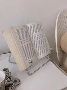 1入組銀色鐵藝儲物架，、臥室、書房、餐桌、宿舍、書桌、床頭櫃、電腦、平板電腦、書籍、樂譜、觀看、學習和存儲 - 銀色 - 查看 6