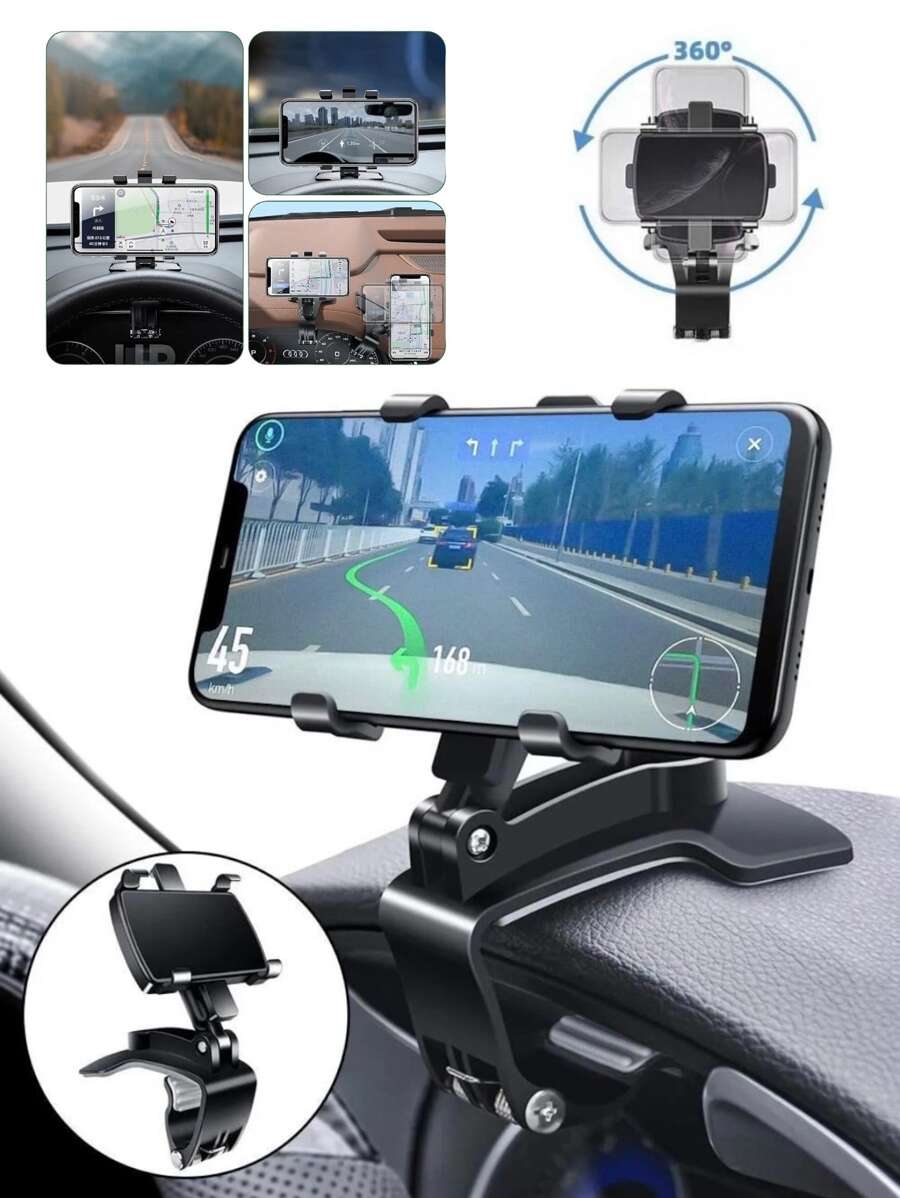 Soporte Porta Celular 360 Base para Celular soporte para carro universal - Negro - Ver 1