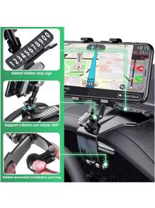 Soporte Porta Celular 360 Base para Celular soporte para carro universal - Negro - Ver 2