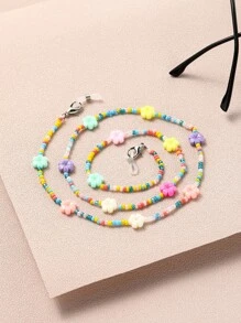1pc Bohemian Style Colorful Beaded Eyeglasses Chain For Girls - Multicolor - View 2