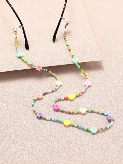 1pc Bohemian Style Colorful Beaded Eyeglasses Chain For Girls
