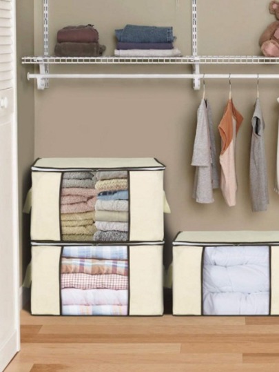 Boa Relação Custo Benefício Caixa Organizadora Flexível Closet Roupa Cobertor Casacos Armário A9-3