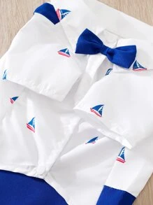 1件紳士風格無背來福夏季狗狗服飾,採用涼感面料 - 藍色 - 查看 8