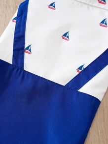 1件紳士風格無背來福夏季狗狗服飾,採用涼感面料 - 藍色 - 查看 5