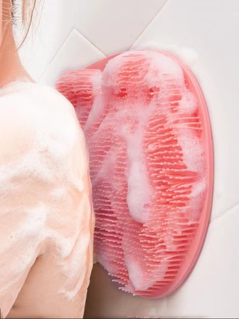 1入組掛壁式矽膠沐浴和按摩刷適用於去角質後,腳洗滌器和淋浴地墊