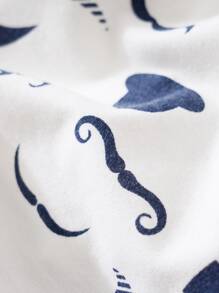 1pc Mustache Patterned Gentleman Style Pet Dog Clothes, Suit For Party, Wedding