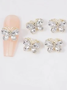 10 piezas con diseño de mariposa Manicura decoraciones - Dorado - Ver 1