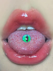 1 Trang Sức Khuyên Mắt & Lưỡi Cho Nữ - màu xanh lá - Xem 1