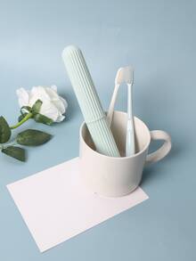 1入組旅行便攜牙刷杯子浴室牙膏支架收納盒盒收納旅行化妝品收納杯子新款創意旅行便攜牙刷盒支架管套收納防塵殼套浴室配件化妝品工具 - 薄荷綠 - 查看 6