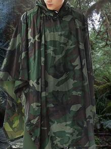 Thickened Anti-riot Rain Cape, One-piece Raincoat For Adults, Outdoor Hiking & Cycling Rainwear, Electric Vehicle Poncho Raincoat - Army Green - View 2
