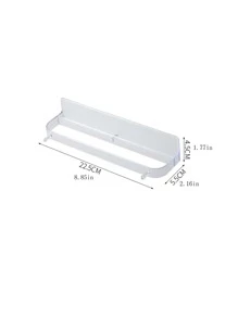 1pc Bathroom Slippers Rack With Drainage Holes, Wall-mount Storage Shelf For Shoe Organization And Toiletry - Grey - View 2