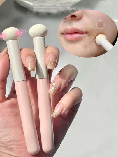 2个装化妆海绵粉扑，蘑菇头和圆头晕染海绵刷，干湿两用，化妆，价格实惠，可用于房间装饰、梳妆台、旅行、卧室、化妆配件、粉扑、美妆蛋、散粉扑、化妆海绵、价格实惠、圣诞礼物、化妆品、化妆工具、便宜货、礼物、女士礼物、圣诞礼物