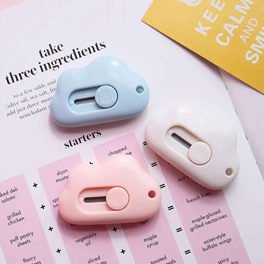 3pcs Cute Cloud-shaped Mini Box Cutter, Portable Express Box Cutter ...
