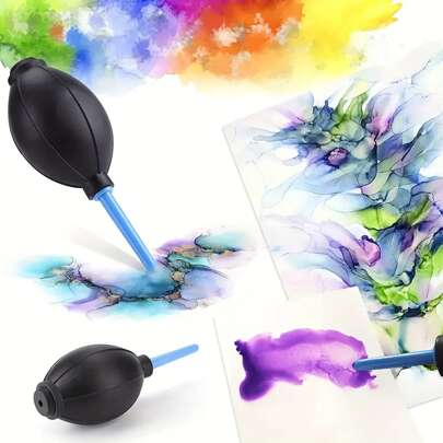 1 pezzo Bottiglia spruzzino per pittura ad acquerello, forma ovale nera creativa a pressione con ugello lungo, per scuola