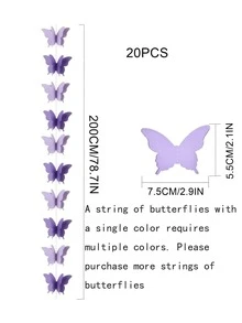 1pc Random Butterfly Shaped Paper Garland For Birthday Party Decoration, Balloon Tassel Pendant Party Ornament - Multicolor - View 2