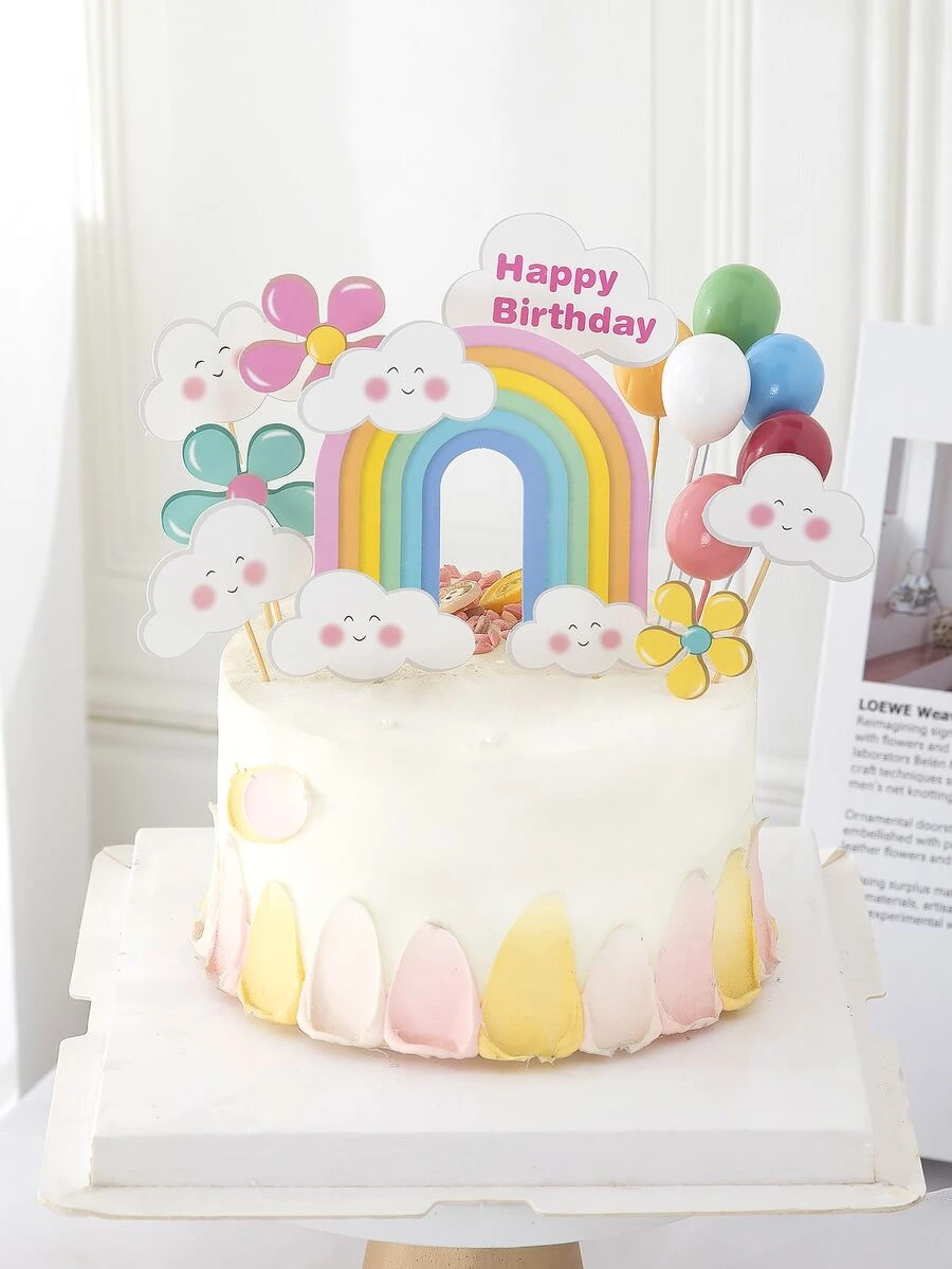 彩虹小氣球蛋糕套裝 - 彩色 - 查看 1