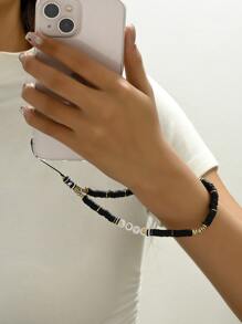 2入組/套黑白字母細節情侶手機墜飾