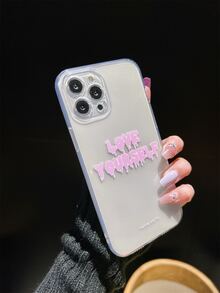 字母圖案透明手機殼 - 粉色 - 查看 3