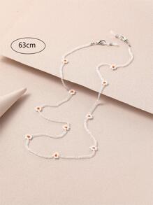 1入組女孩撞色玻璃串珠眼鏡鏈日常裝飾 - 無色 - 查看 3