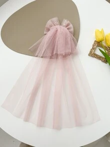 1pc Kids Deep Pink Bridal Hair Band With Crown Decor - Dusty Pink - View 3