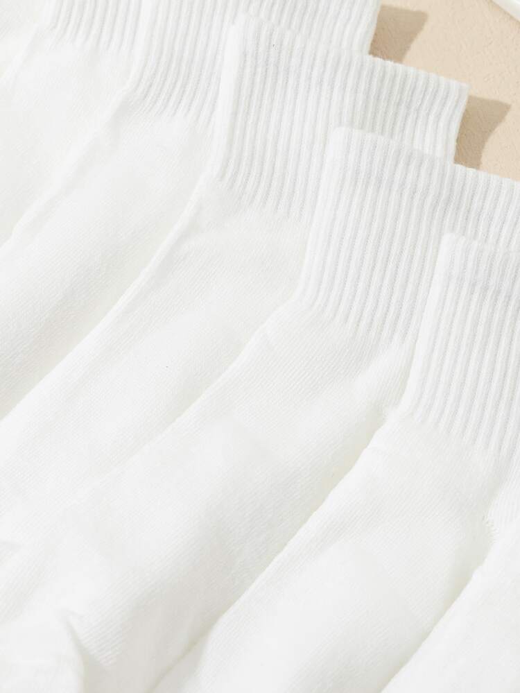 10pairs Women's Comfortable Sweat-absorbent Breathable Minimalist Fashion Crew Socks