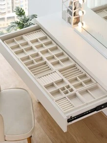 1pc Jewelry Tray For Earrings, Rings, Necklaces, Storage And Free Combination - Beige - View 2
