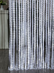 1入組銅幣草形窗飾線簾，39.37*78.74英寸，白色厚提花門簾 - 白色 - 查看 3