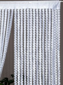 1入組銅幣草形窗飾線簾，39.37*78.74英寸，白色厚提花門簾 - 白色 - 查看 5