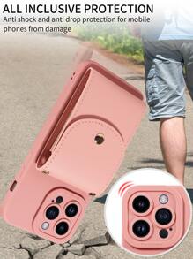 1 chiếc bao da điện thoại kiểu dáng xếp ly, có khe đựng thẻ, làm bằng da PU, tương thích với iPhone 17 Pro Max, 17 Pro, 17 Air, Redmi, OPPO Series, phiên bản quốc tế, không phải phiên bản nội địa. - Bụi hồng - Xem 6