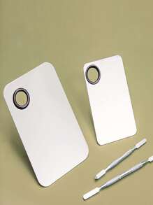 Makeup Foundation Mixing Palette With Ring, professional Cosmetic Colour Mixing Tray And Spatula Tool For Makeup Artist - White - View 1