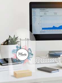 20PCS/Set Acrylic Card With Wooden Base, Wedding Party Guest List Seat Card, Blank Acrylic Board For Seat Logo, Suitable For Weddings, Banquets, Parties, Offices Valentine DAY, Valentines Wedding, Birthday