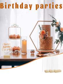 20PCS/Set Acrylic Card With Wooden Base, Wedding Party Guest List Seat Card, Blank Acrylic Board For Seat Logo, Suitable For Weddings, Banquets, Parties, Offices Valentine DAY, Valentines Wedding, Birthday