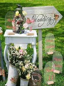 20PCS/Set Acrylic Card With Wooden Base, Wedding Party Guest List Seat Card, Blank Acrylic Board For Seat Logo, Suitable For Weddings, Banquets, Parties, Offices Valentine DAY, Valentines Wedding, Birthday