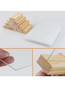 20PCS/Set Acrylic Card With Wooden Base, Wedding Party Guest List Seat Card, Blank Acrylic Board For Seat Logo, Suitable For Weddings, Banquets, Parties, Offices Valentine DAY, Valentines Wedding, Birthday