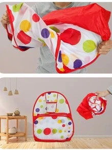 1pc Foldable Indoor Camping Beach Children's Tent With Ocean Ball Pit And Basketball Hoop (Ocean Balls Not Included)
