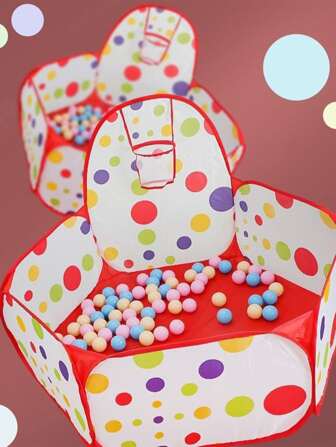 1 件装可折叠室内露营沙滩儿童帐篷，带海洋球坑和篮球架（不含海洋球）