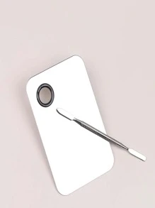 Makeup Foundation Mixing Palette With Ring, professional Cosmetic Colour Mixing Tray And Spatula Tool For Makeup Artist - White - View 4