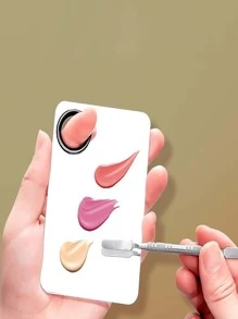 Makeup Foundation Mixing Palette With Ring, professional Cosmetic Colour Mixing Tray And Spatula Tool For Makeup Artist - White - View 5