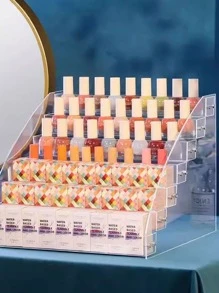 Đế trưng bày sơn móng tay acrylic nhiều lớp Hộp lưu trữ sơn móng tay bằng nhựa trong suốt, Đế trưng bày mỹ phẩm cho tiệm làm móng - Trong sáng - Xem 6