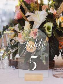 20PCS/Set Acrylic Card With Wooden Base, Wedding Party Guest List Seat Card, Blank Acrylic Board For Seat Logo, Suitable For Weddings, Banquets, Parties, Offices Valentine DAY, Valentines Wedding, Birthday