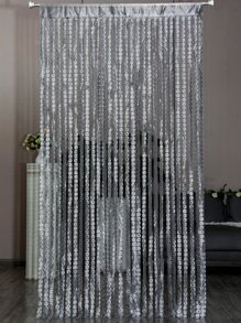 1入組灰色厚提花窗簾，門窗採用幸運草設計，39.37*78.74英寸 - 灰色 - 查看 2